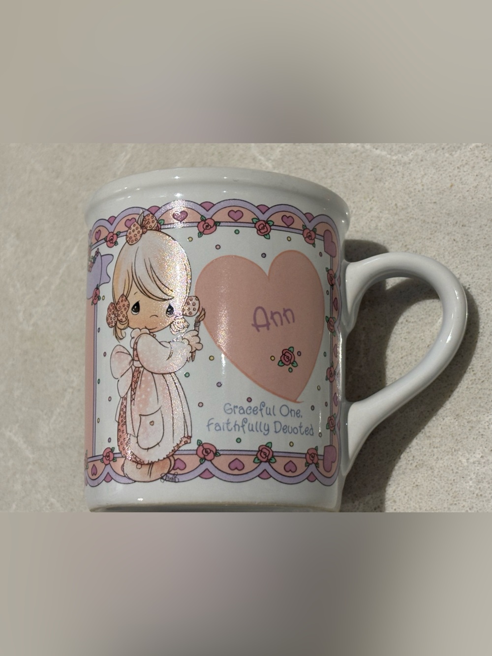 Vintage Precious Moments Ann Personalized Name Mug 1993 Enesco